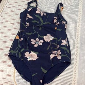 Cupshe Blue and Pink One Piece Swimwear Floral Design